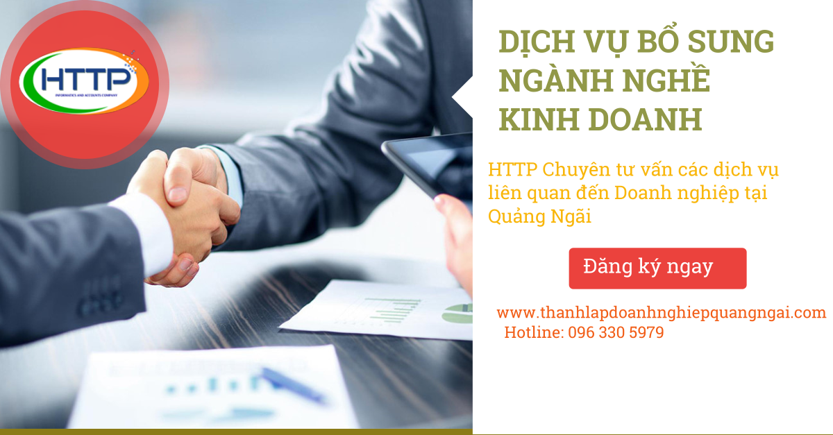 Dịch vụ bổ sung ngành nghề kinh doanh công ty tại Quảng Ngãi